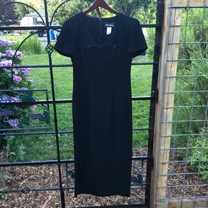 John Roberts black beaded front maxi dress size 8